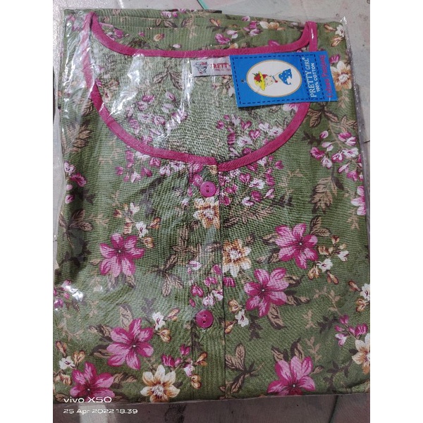 Piyama Cp set celana panjang Katun Motif Bunga Pretty girl-KODE 24D