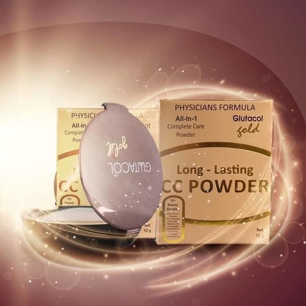 Promo    Bedak Padat Wajah Glutacol Gold Long Lasting CC Powder Original Asli - Memutihkan Kulit