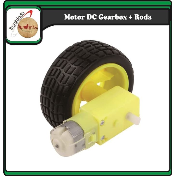Motor DC Gearbox + Roda Robot Motor DC Motor Gearbox Kuning