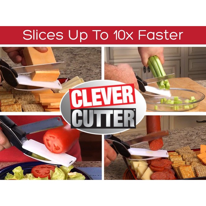 Best Seller!! Clever cutter gunting pemotong sayur [BAYAR DI TEMPAT] pisau daging dapur tajam talenan