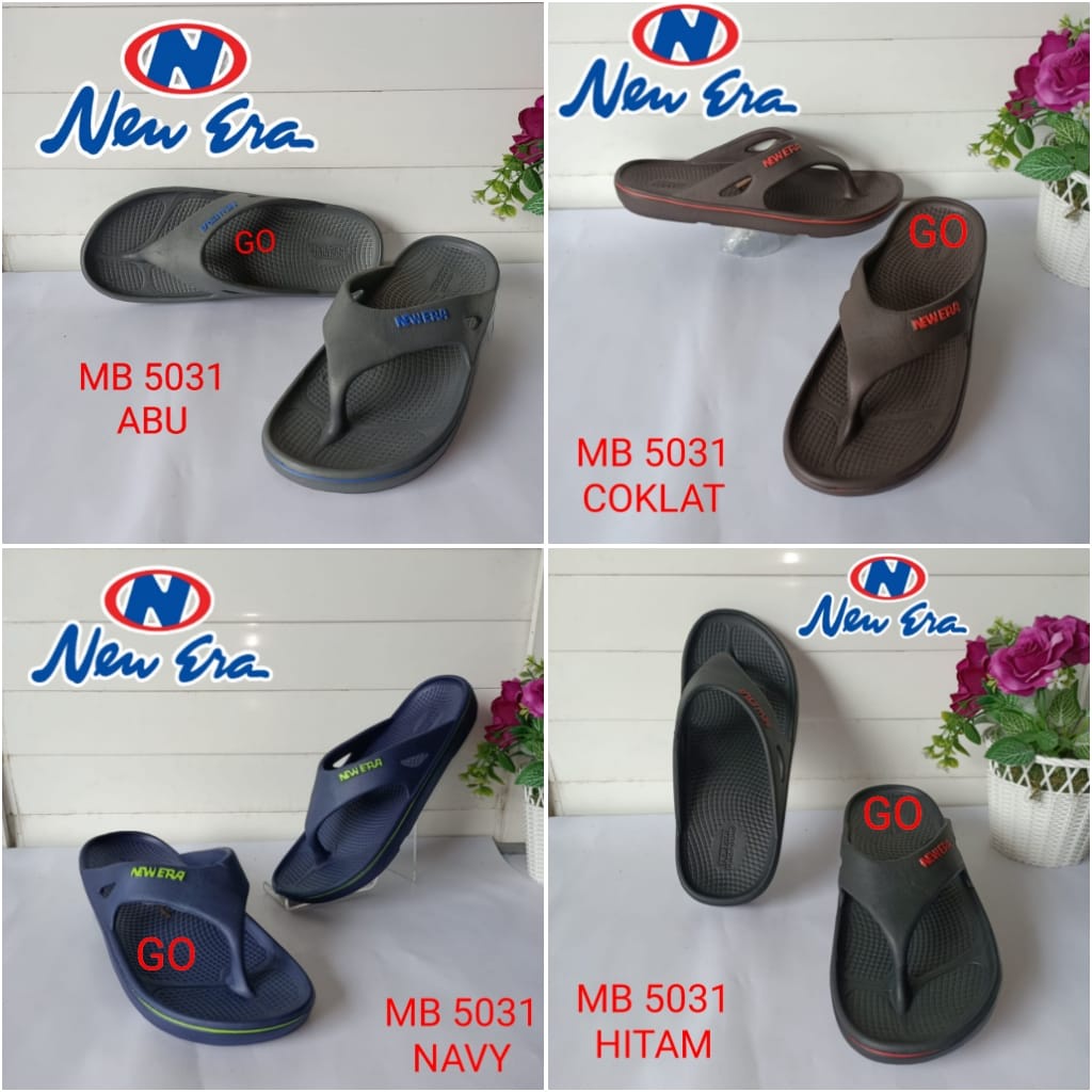 BB NEW ERA MB E 5031 Sandal Jepit Pria Polos Anti Slip Sandal Karet Pria Keren Terbaru Sandal Pria Murah