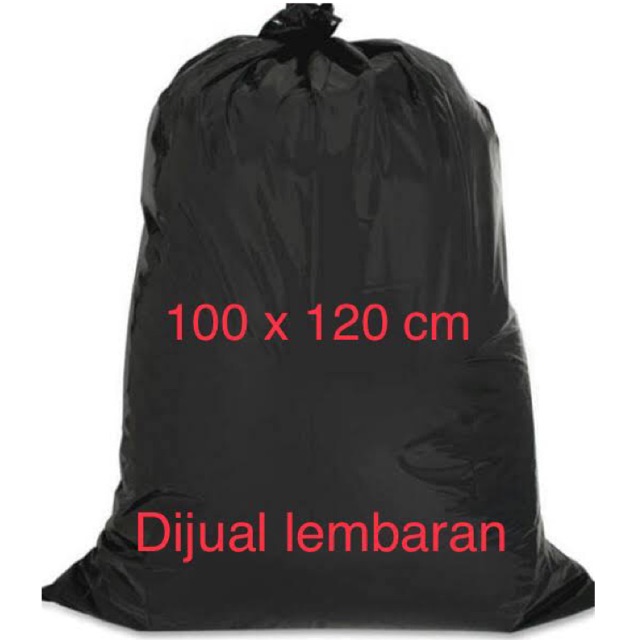 Kresek kantong plastik sampah hitam tebal besar 100 x 120 lembaran