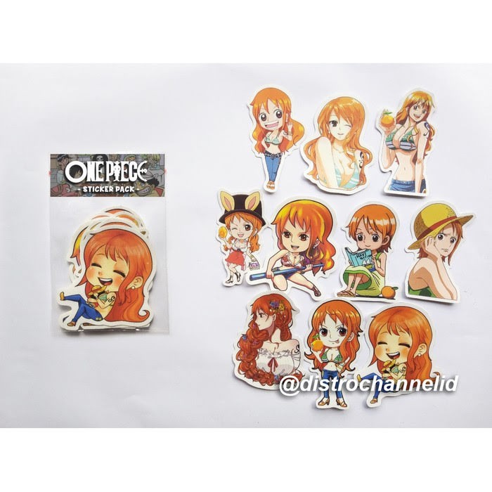 

Stiker pack One Piece Nami isi 10 pcs Bahan Vinil Tahan Air Waterproof