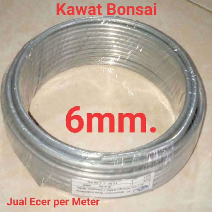 Kawat Bonsai Alumunium 6mm. Ecer per meter
