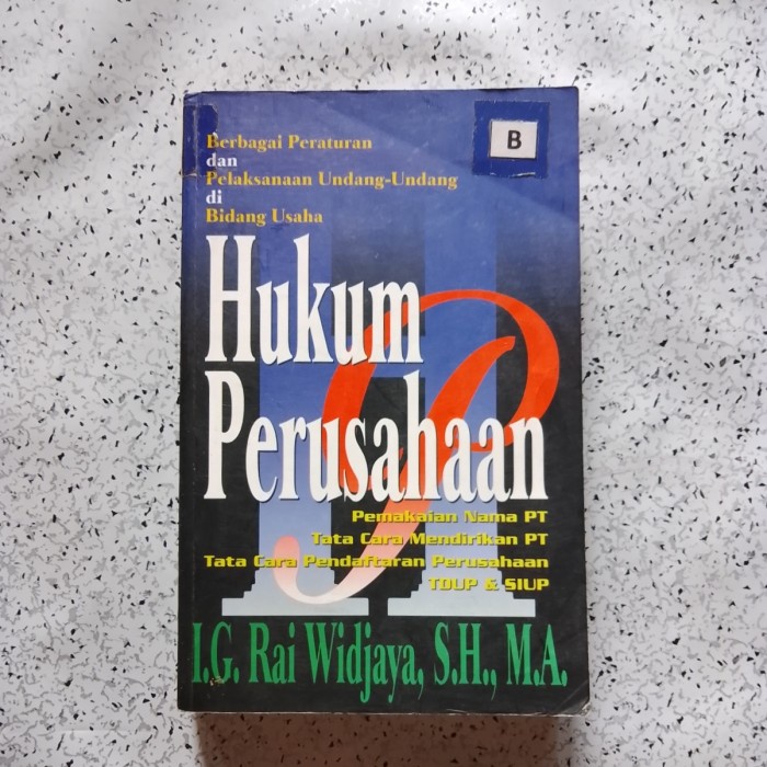 Buku HUKUM PERUSAHAAN Berbagai Peraturan & Pelaksanaan UU di Bidang..