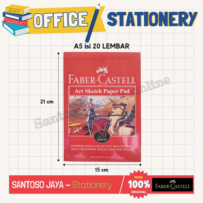 

Sketch Book A5 FABER CASTELL - Buku Gambar Sketsa 20 Lembar 15x21 cm 1740A5