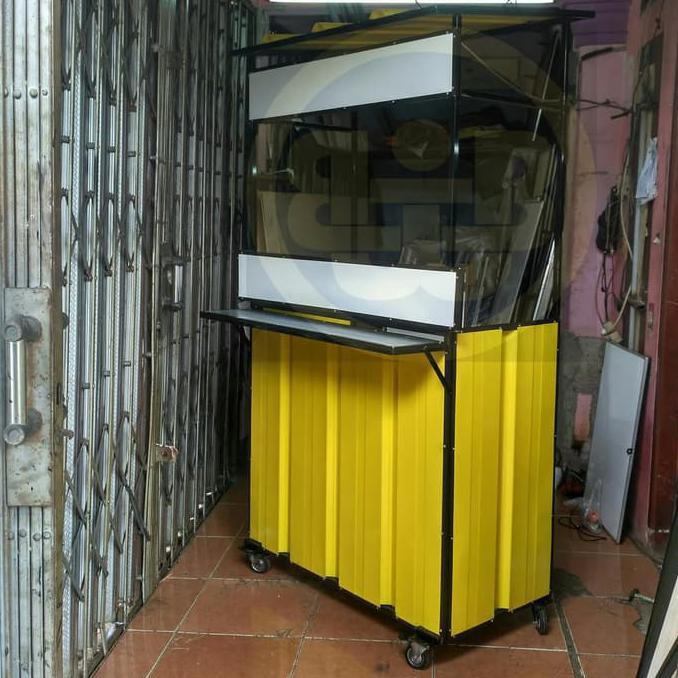 booth portable kontainer gerobak lipat