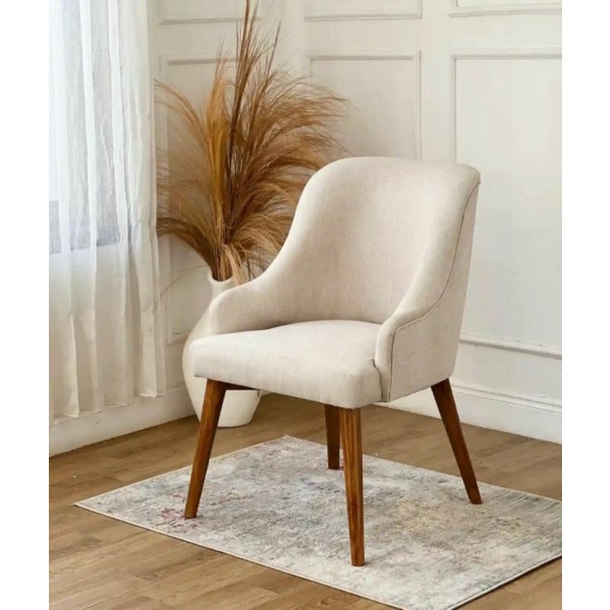 KURSI MEJA MAKAN JOK SCANDINAVIA CAFE RESTO RESTORAN MEWAH RUANG TAMU KELUARGA DINNING SET KITCHEN BAHAN RANGKA KAYU JATI BUSA EMPUK KAIN BLUDRU HALUS LEMBUT FURNITURE JEPARA-4