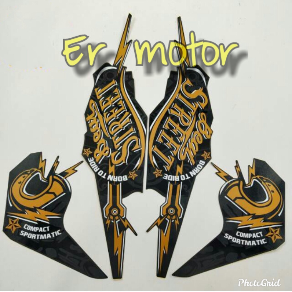 striping sticker motor honda beat street 2018 hitam