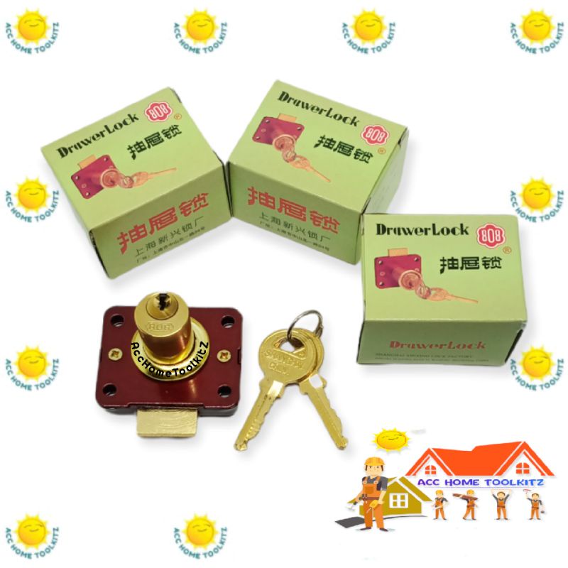 Kunci Laci Lemari ASLI Shanghai 808 Kecil 16MM / Drawer Lock