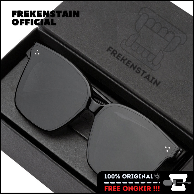 FREKENSTAIN KACAMATA FULL BLACK - Kacamata gaya pria ala Korea Warna Hitam