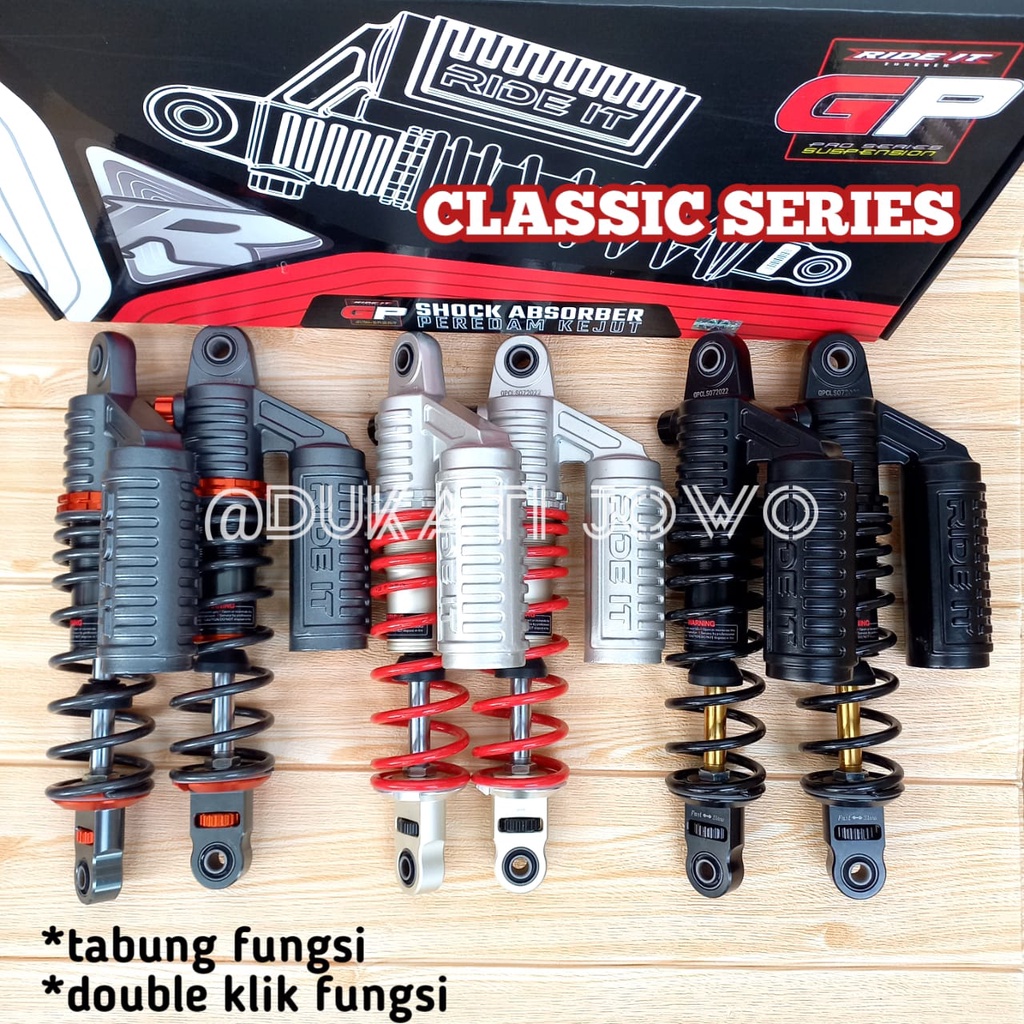 Skok Tabung Kayaba Ride IT GP Classic Shock Tabung Copy Kayaba Double Klik Fungsi Shockbreaker Supra CB GL Tiger Megapro RX King