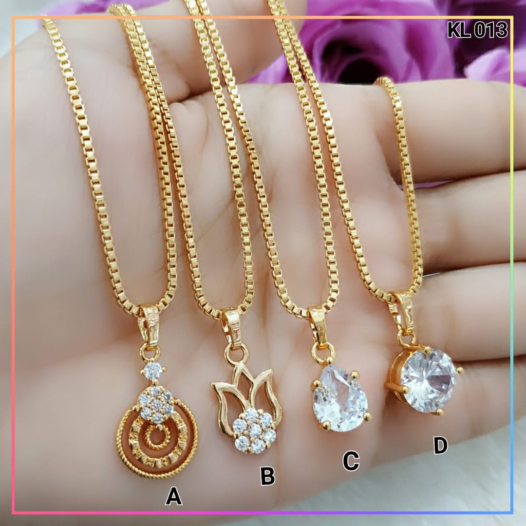 kalung xuping kalung dewasa permata panjang rantai itali lapis emas gold KL 013