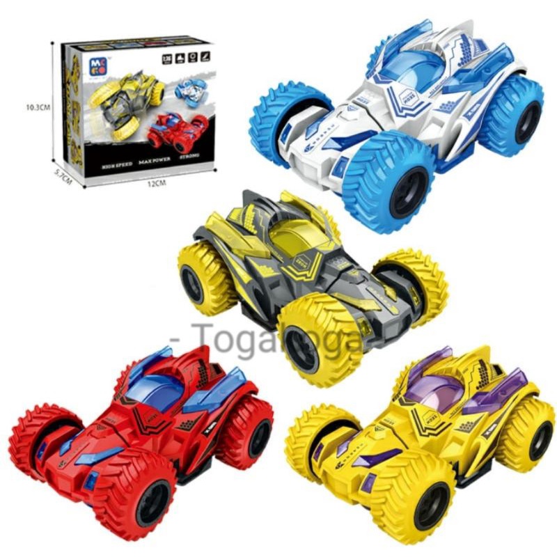 Mainan Anak Mobil Pull Back Cars Monster Turnable Head Putar Rotation