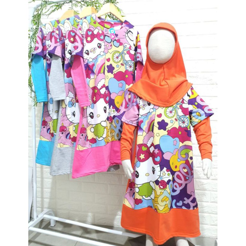 [BISA COD] Grosir Gamis Hijab Dedina Dena Gamis Karakter Anak