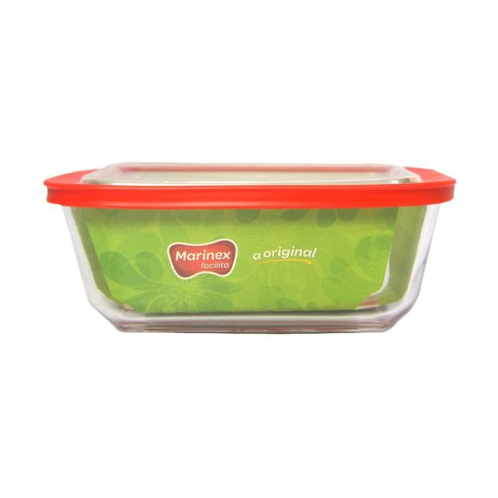 warmer-food- loyang kaca pyrex tahan panas persegi marinex 18 cm + tutup silikon -food-warmer.