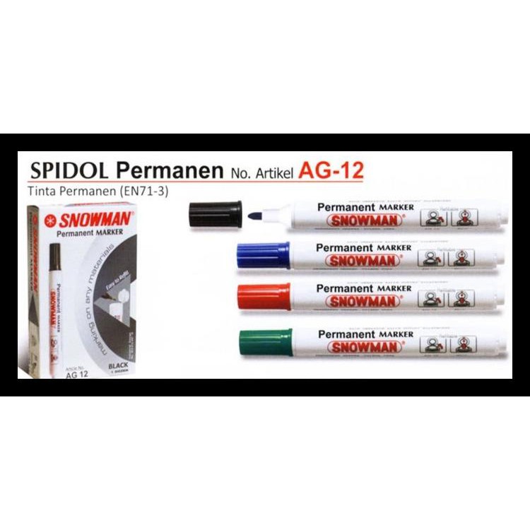 

Hot Product Spidol Permanent Snowman Ag 12 Barang Bagus