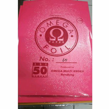 

Kertas Kover Omega Foil Merah Nomor 65 Karton Cover Omega Foil Paper isi 50lembar