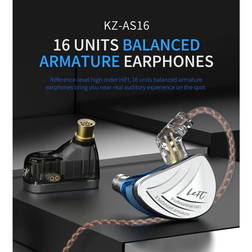 KZ AS16 In Ear Metal Earphone with Mic