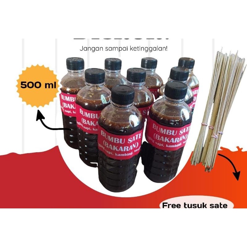 

bumbu bakaran sate cair 500 ml untuk segala daging free tusuk sate