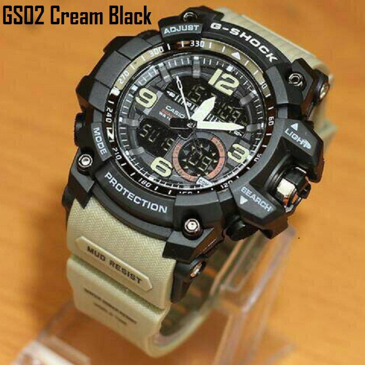 JAM TANGAN G-SHOCK CASIO DUALTIME GG1000 TALI CREAM / GSHOCK JAM TANGAN MURAH GK001