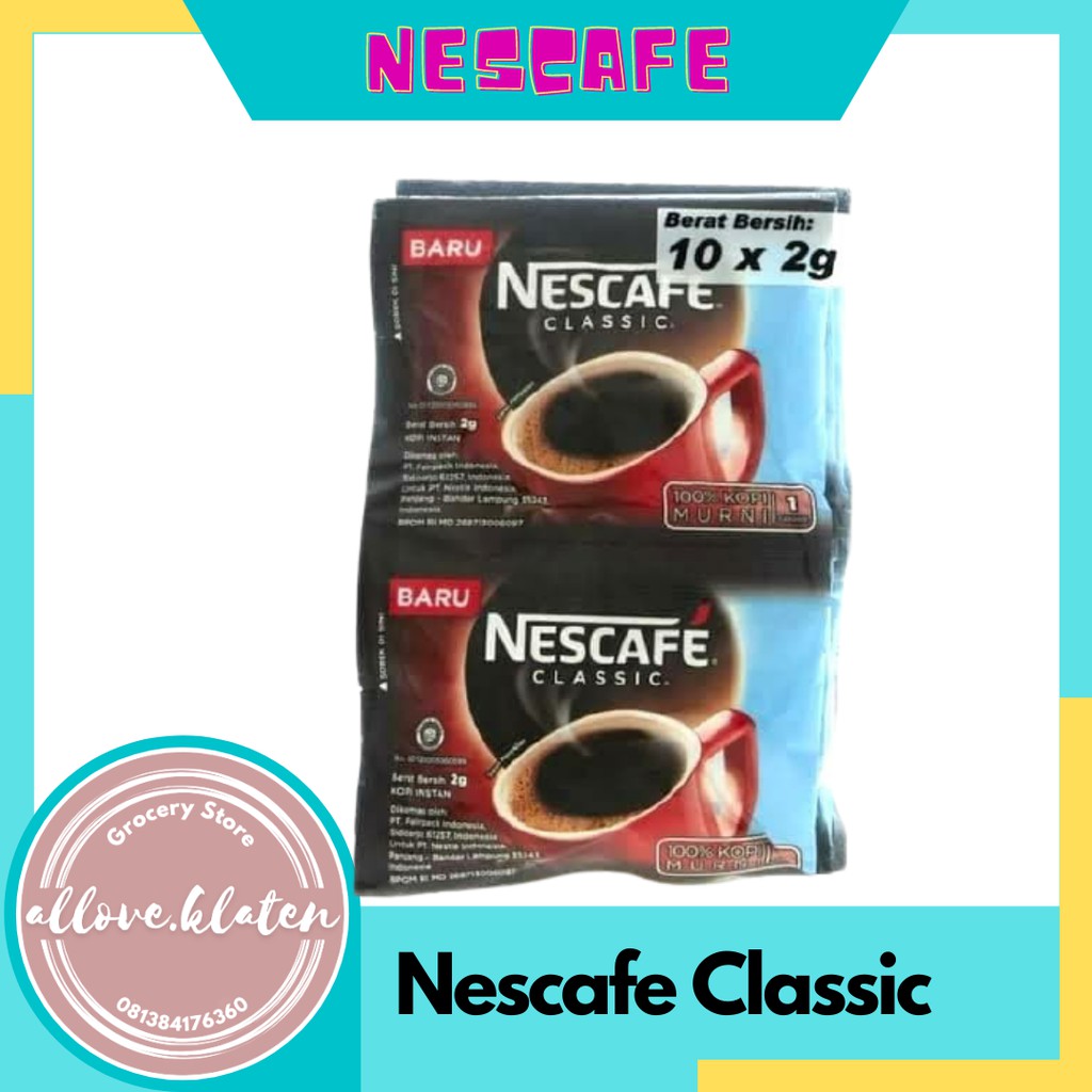 

Nescafe Clasic Sashet Isi 10 bks x 2 gr