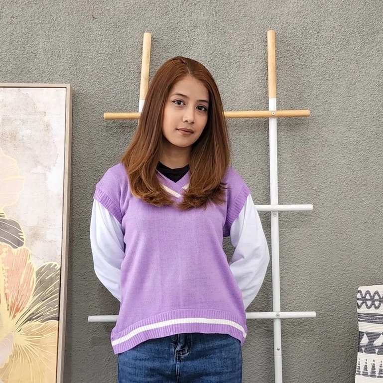 Sweater Wanita Trendy Violetta Bahan Rajut Terbaru Ala Korean Style