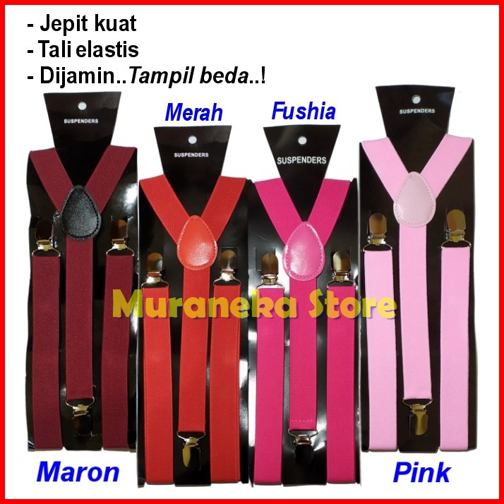 Suspender Pria Dewasa Hitam Tali Jojon Bowtie Dasi Kupu Suspenders Pengantin Anak Wedding