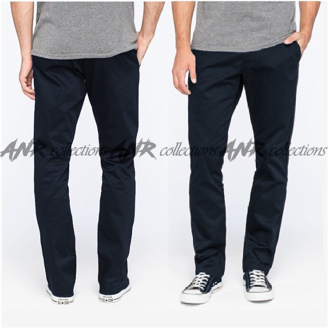 Celana Panjang Reguler Chino/Cino/Chinos Pria/Cowok Standar - Krem(Cream)/Abu(Grey)/Hitam(Black)