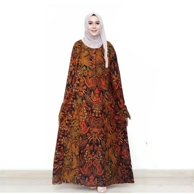 Gamis Muslim Batik I Busana Muslim Wanita Gamis Batik Syar'i Amita