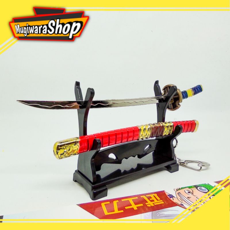 Keychain Miniatur Pedang Sandai Kitetsu Zoro One Piece Gantungan Kunci Anime Action Figure Premium