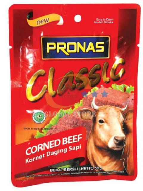 Pronas kornet daging sapi 120gr/50gr