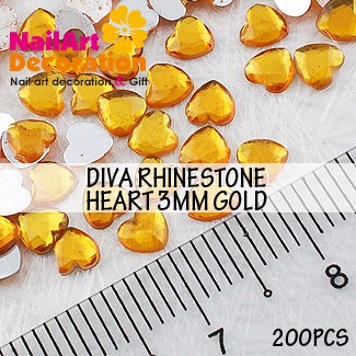 DEKORASI CLAY / RESIN / SLIME / NAIL ART RHINESTONE HEART 2.5 MM