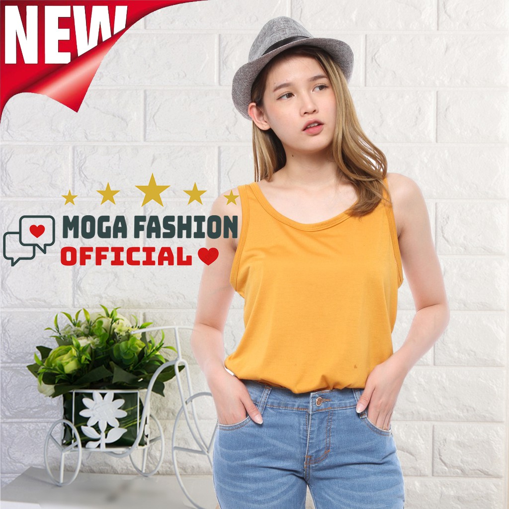 Tank Top Dress Wanita Perempuan - Tangtop Polos Korea Oversize Cewek Singlet Polos Murah Lebay Kekin
