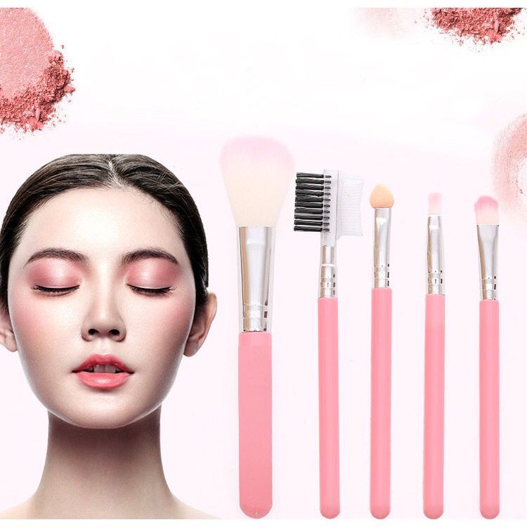 ENZ ® Make Up Brush Set 5 in 1 Packingan Tas / Make Up Tools / Brush Set / Kuas 5 in 1 / Kuas Make Up 1103