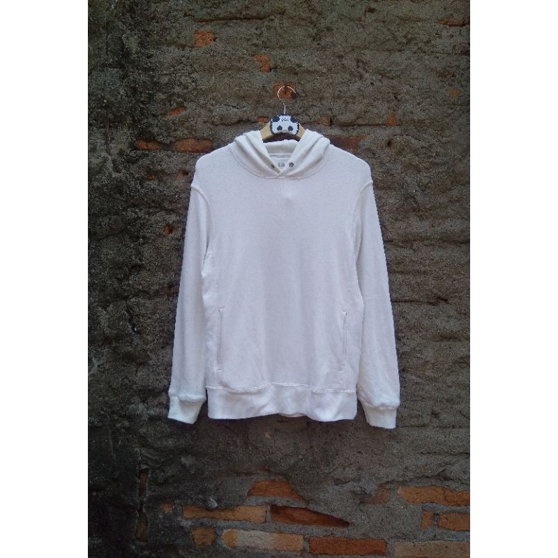 SWEATER HOODIE UNIQLO WHITE ORIGINAL