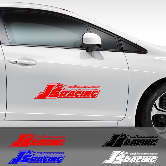 Sticker Honda J S Racing 60 Cm Kaca  Pintu  Mobil Js Stiker  