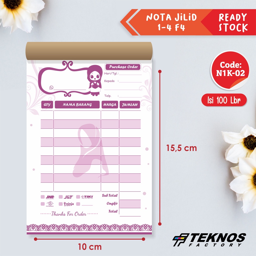 

[100 lembar] NOTA OLSHOP KOSONGAN 1 PLY FASHION MURAH - N1K-02