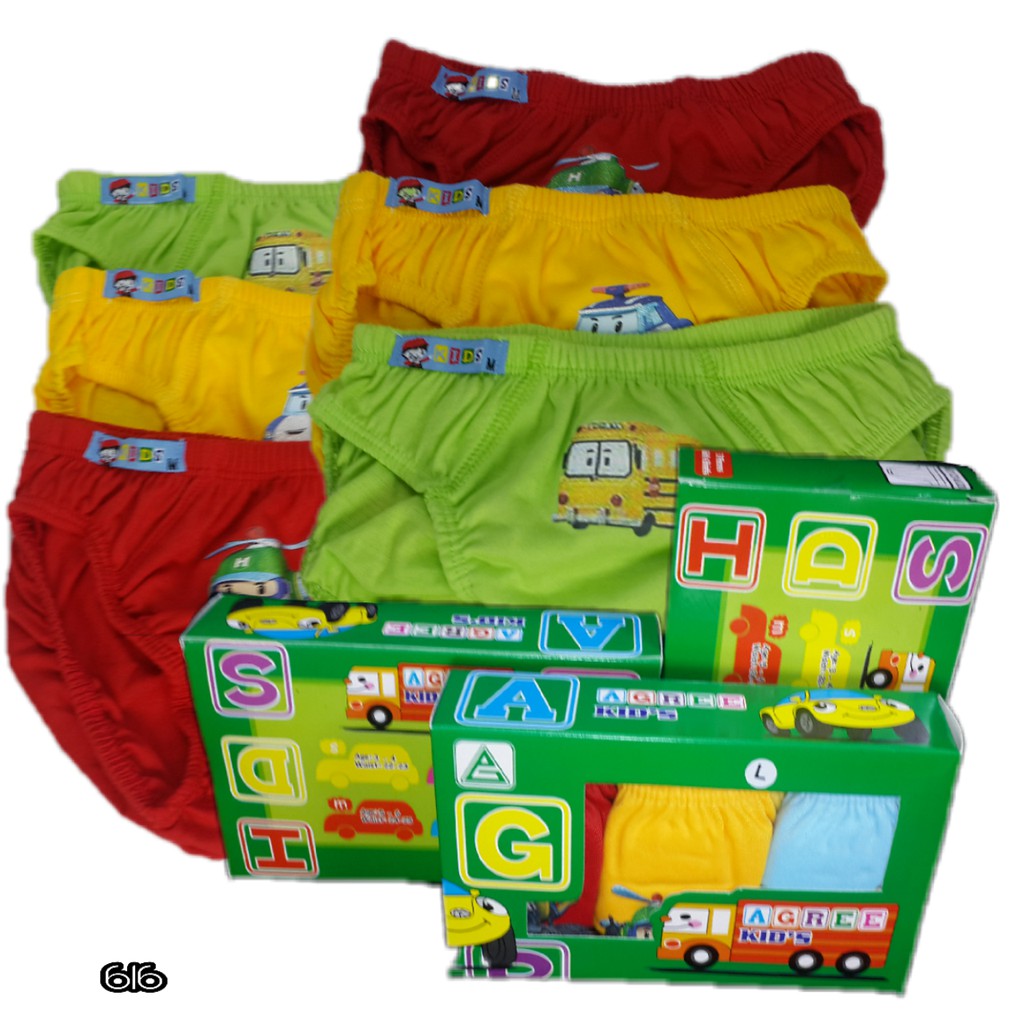 K616 - (Harga 1Pcs) CELANA DALAM ANAK PAKAIAN DALAM ANAK COWOK SIZE S - XL