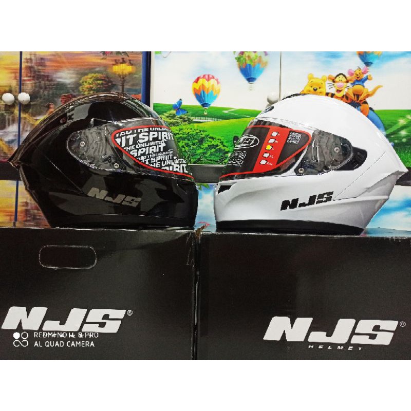 Helm NJS ZX1 Solid Hitam doff_(fullface)