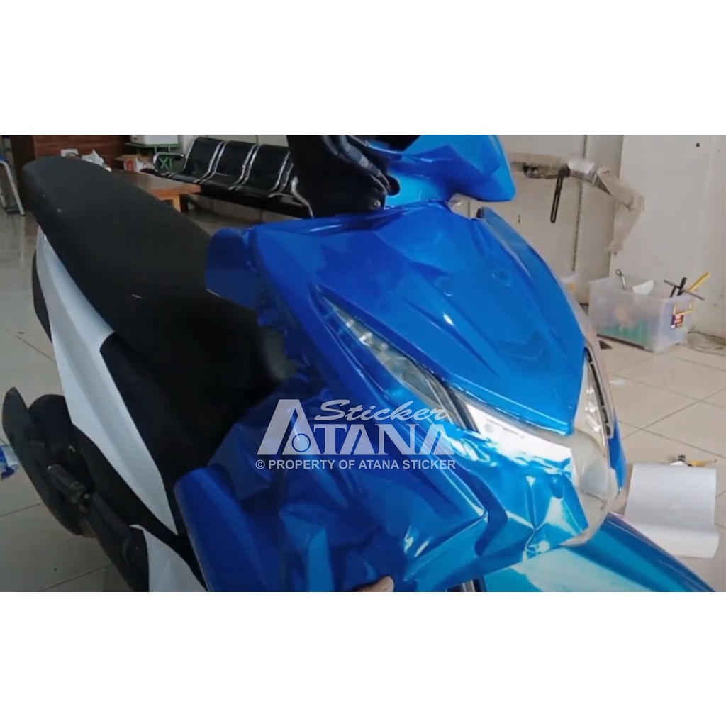 Skotlet Biru Metalik Glossy Profix Scotlet Candy Stiker Blue Paint Sticker Meteran Decal Roll Scotlite Body Sepeda Motor Matic Scotlight Cat Mutiara Mobil Nyala Dekorasi Kaca Background Aquarium PCX NMAX Aerox RX King CBR Vario Beat Vespa Megapro Ninja