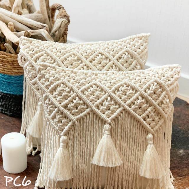 Sarung bantal macrame rajut pillow cover cussion