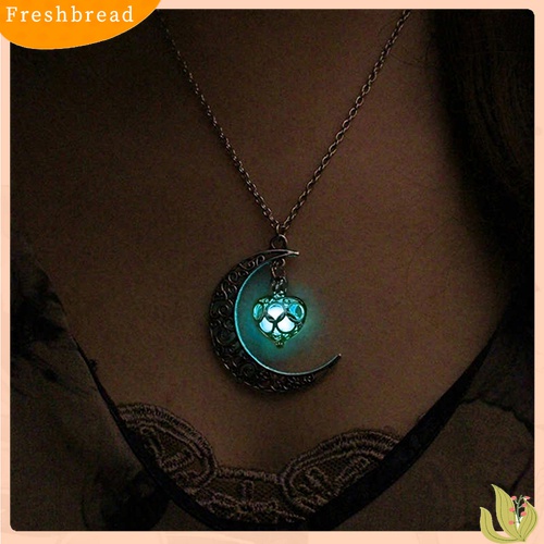 [TERLARIS]Moon Glowing Turquoise Pendant Charm Jewelry Chain Necklace Halloween Gifts