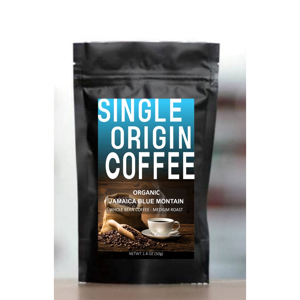 

Single Origin Coffee Exotics Jamaica Blue Mountain Coffee, Whole Roasted Bean Coffee 50 Gram.