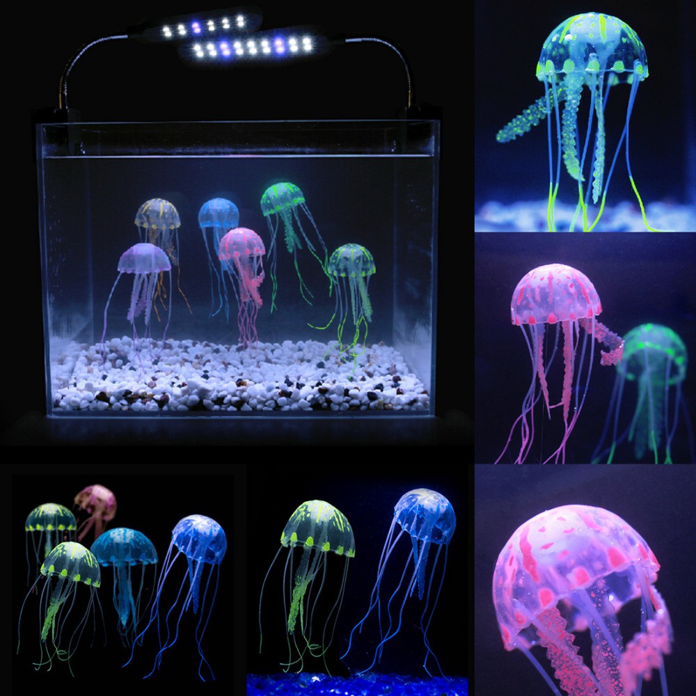 MAINAN HIASAN DEKORASI AQUARIUM JELLY FISH UBUR UBUR SMALL