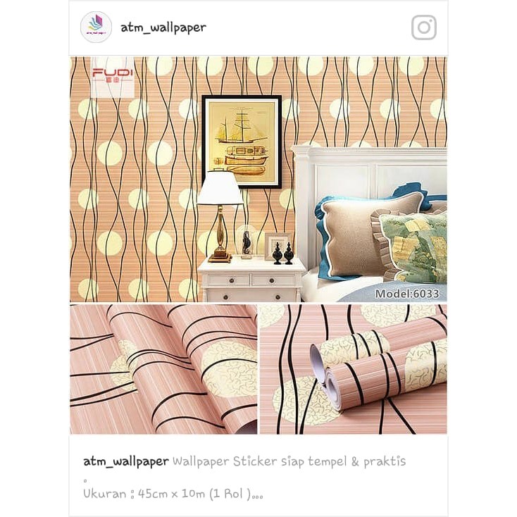 Wallpaper Dinding Ruang Tamu Motif Polkadot Coklat