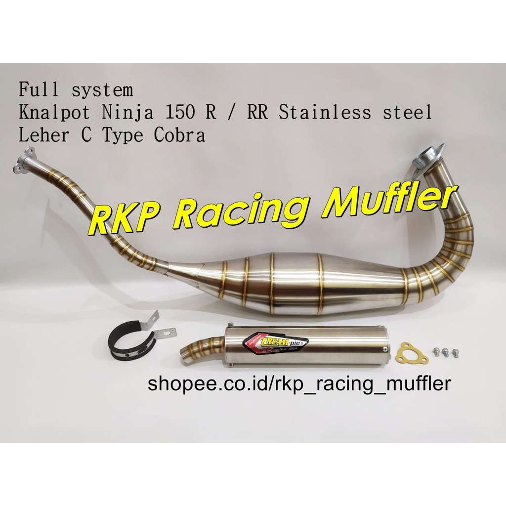 Knalpot Ninja 150 R RR SS kolong Creampie type cobra stainless steel kenalpot racing motor