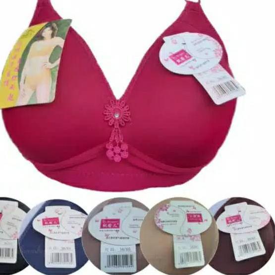 ♥ BH JUPE BUSA TANPA KAWAT KANCING 3 CUP BESAR / UK 36 38 40 42 44 46 ➵