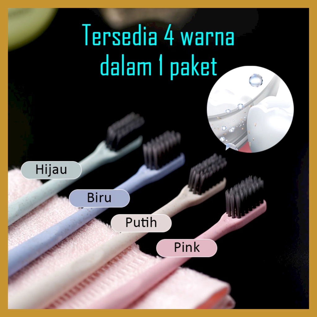 Sikat Gigi Dewasa Fresh Clean Black Toothbrush Double Care Sensitive Sikat Gigi Dentol Care Kit Eco-Friendly GOSHOP88