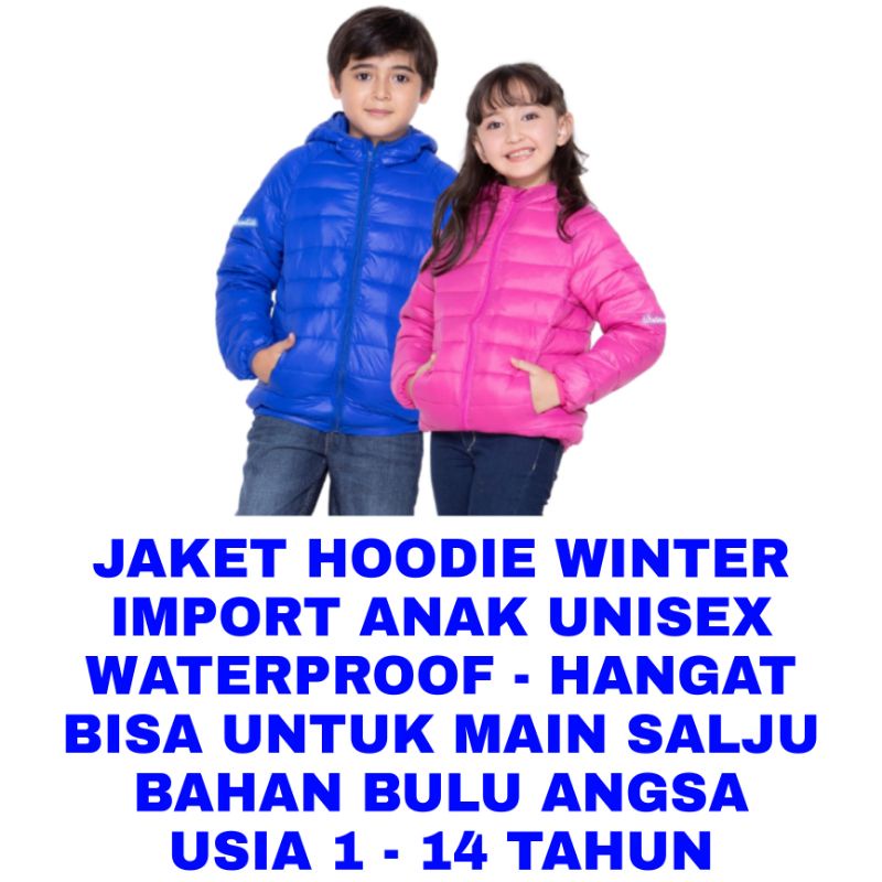WK JAKET HOODIE WINTER IMPORT ANAK LAKI LAKI PEREMPUAN BULU ANGSA BISA UNTUK MAIN SALJU COAT  MUSIM 
